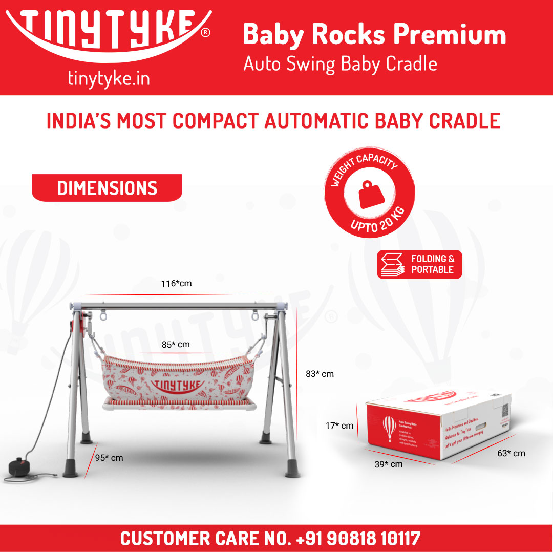 TinyTyke Baby Rocks Premium - Cuna automática para bebé | Ghodiyu | Cuna | Columpio | Jhula