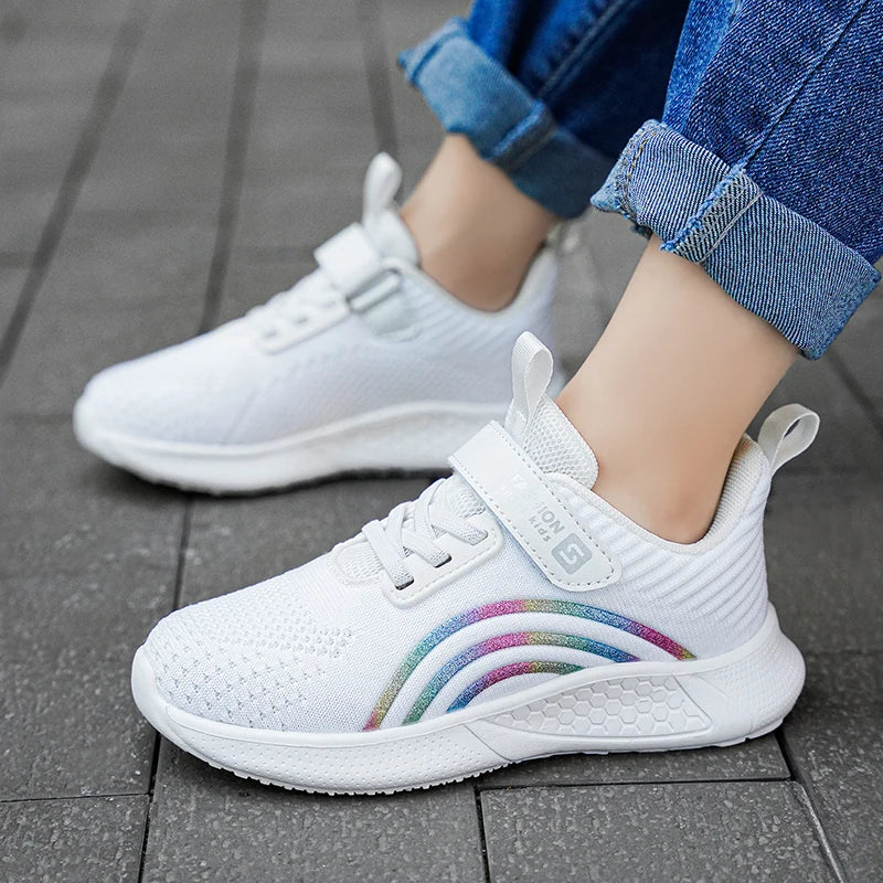 Spring Autumn Kids Shoes Baby Girls Children's Casual Sneakers Breathable Soft Anti-Slip Walking Running Sports Shoes Size 26-38