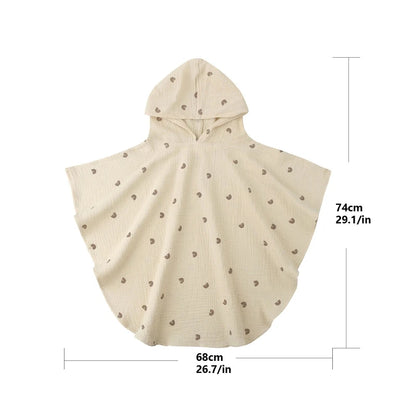 Soft Cotton Baby Hooded Towel Bath Towel for Boys Girls Bathrobe Sleepwear Children's Clothing Floral/Solid Color Infant ponchos