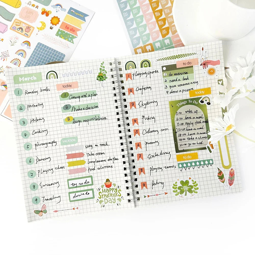 Day/Week/Month Planner Sticker Book DIY Scrapbooking Diary Handbook Decorative Material Stickers Stationery