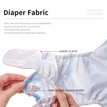 Happyflute 2023 New Fashion Style Baby Nappy 4Pcs/Set Diaper Cover Waterproof&Reusable Cloth Diaper