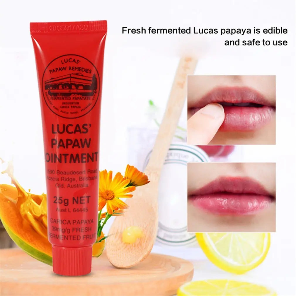 25g Lucas Papaw Ointment Multifunctional Lip Protector Hydrating Lip Balm Diaper Rash Cream Papaya Skin Rash Cream Repair Cream