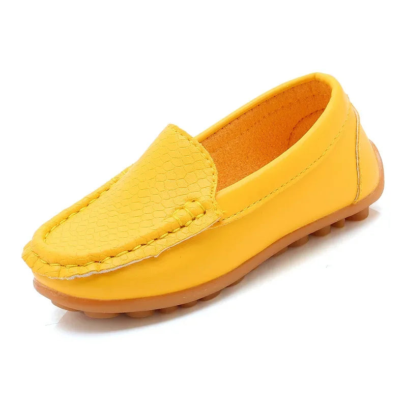 12 Colors All Sizes 21-36 Children Shoes PU Leather Casual Styles Boys Girls Shoes Soft Comfortable Loafers Slip On Kids Shoes