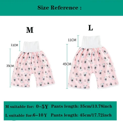 Baby Waterproof Diaper Pants Skirt for Potty Training Baby Comfy Diaper Short for Boys and Girls Sleeping Bedclothes