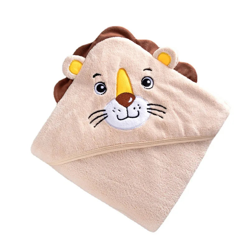 Toddler Baby Hooded Towels Newborn Kids Bathrobe Cartoon Bath Towel Blanket Warm Sleeping Swaddle Wrap for Infant Boys Girls