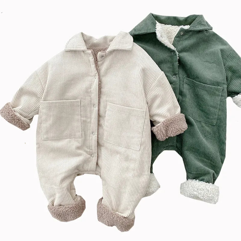 2023 Baby Clothes Overalls Overalls Winter Girl Thicken Romper Corduroy Jumpsuit Kids Boy Clothing Toddler Bodysuit Newborns