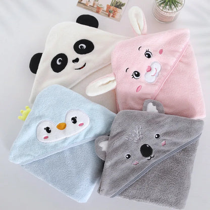 Toddler Baby Hooded Towels Newborn Kids Bathrobe Cartoon Bath Towel Blanket Warm Sleeping Swaddle Wrap for Infant Boys Girls