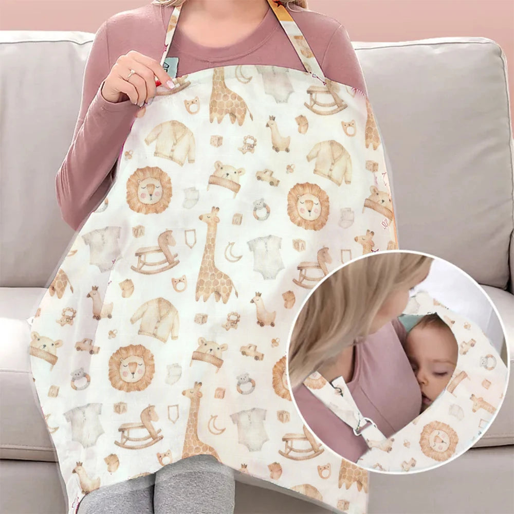 Elinfant Digital Print Breathable Breastfeeding Cover Baby Feeding Nursing Cover Adjustable Nursing Apron Outdoor Stroller Cover