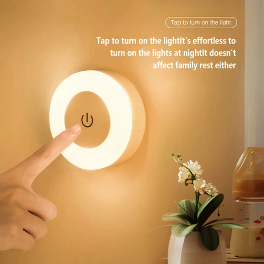 0.6W LED Night Light Wall Nights Lamp Wireless Rechargeable Touch Light With Magnetic Dimmable Baby Nursery Lamp For Kitchen