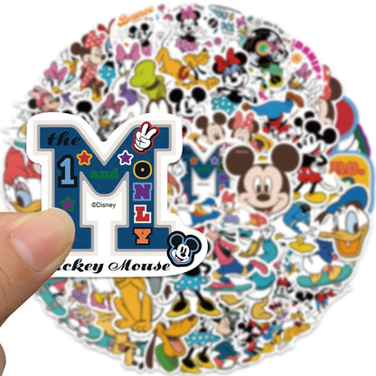 50PCS Disney Movie Minnie Mickey Stickers Anime Decal DIY Skateboard Laptop Motorcycle Cool Cute Cartoon Sticker Pack Kids Toy