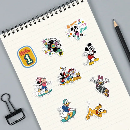 50PCS Disney Movie Minnie Mickey Stickers Anime Decal DIY Skateboard Laptop Motorcycle Cool Cute Cartoon Sticker Pack Kids Toy