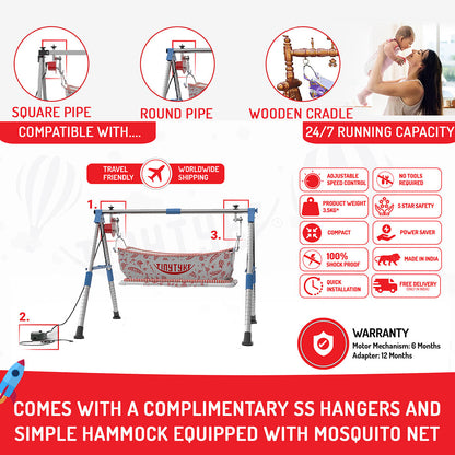 TinyTyke Baby Rocks Cradle Automation Kit for Manual Cradle | Ghodiyu | Crib | Swing | Jhula